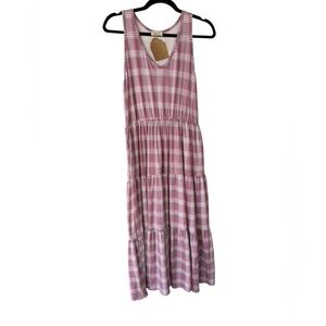 NWT Pink Plaid Sleeveless Dress sz M